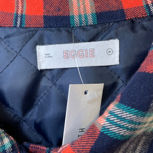 Eggie | Plaid Flannel Snap Button Closure Quilted VSCO Unisex Shacket - Picture 10 of 12